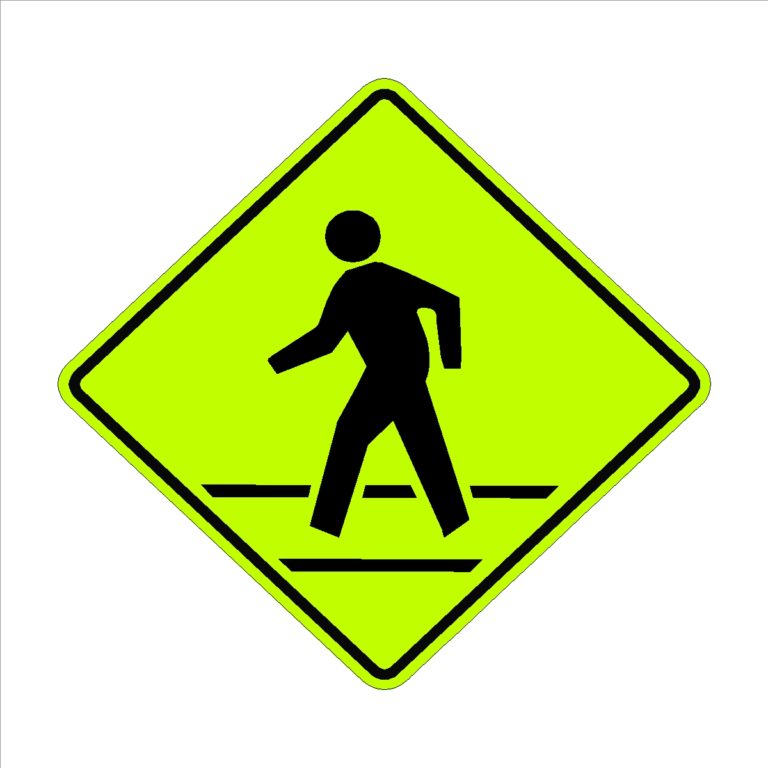 Pedestrian Crossing Symbol With Crosswalk - Print Plus Designz