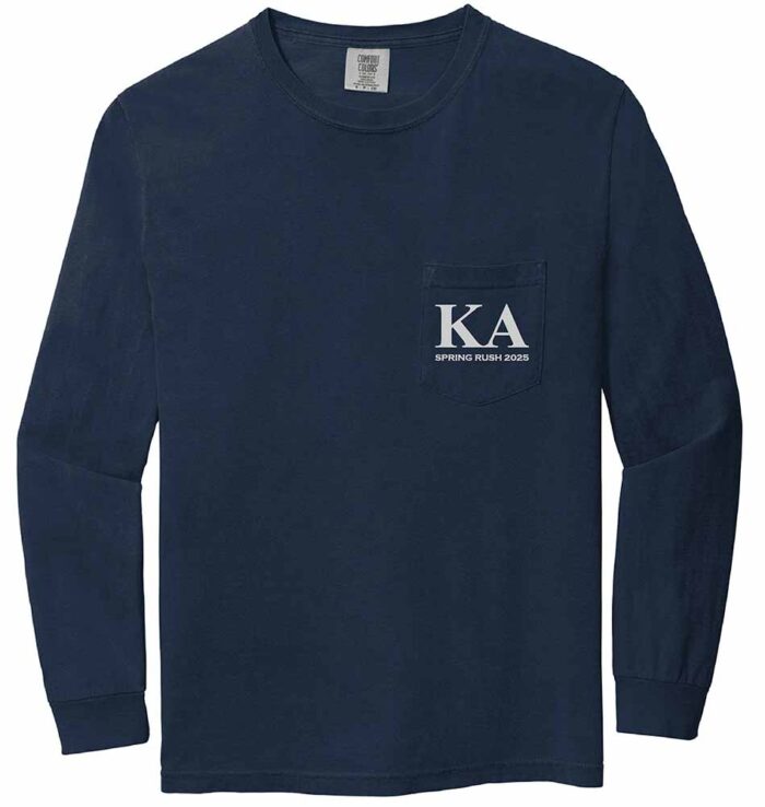 KA 2025 Spring Rush Comfort Colors Heavyweight Long Sleeve T-Shirt Light True Navy - Image 2