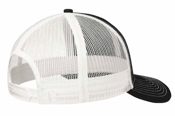 Port Authority® Snapback Trucker Cap Black on White - Image 2