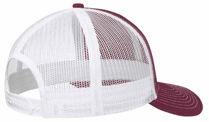 Port Authority® Snapback Trucker Cap Maroon on White - Image 2