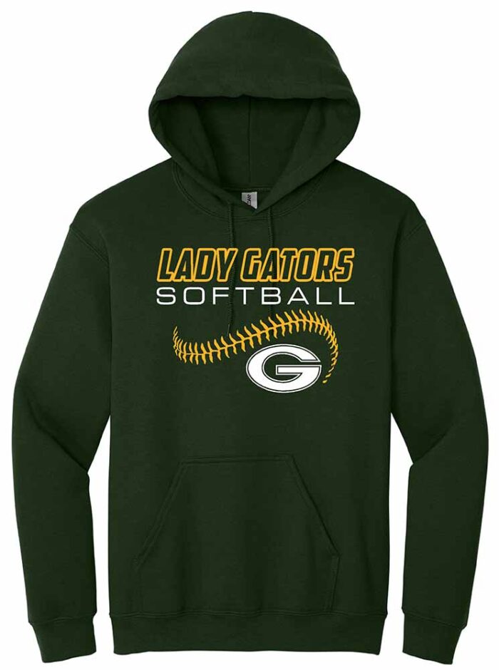 GHS Softball Gildan Hoodie Forest Green