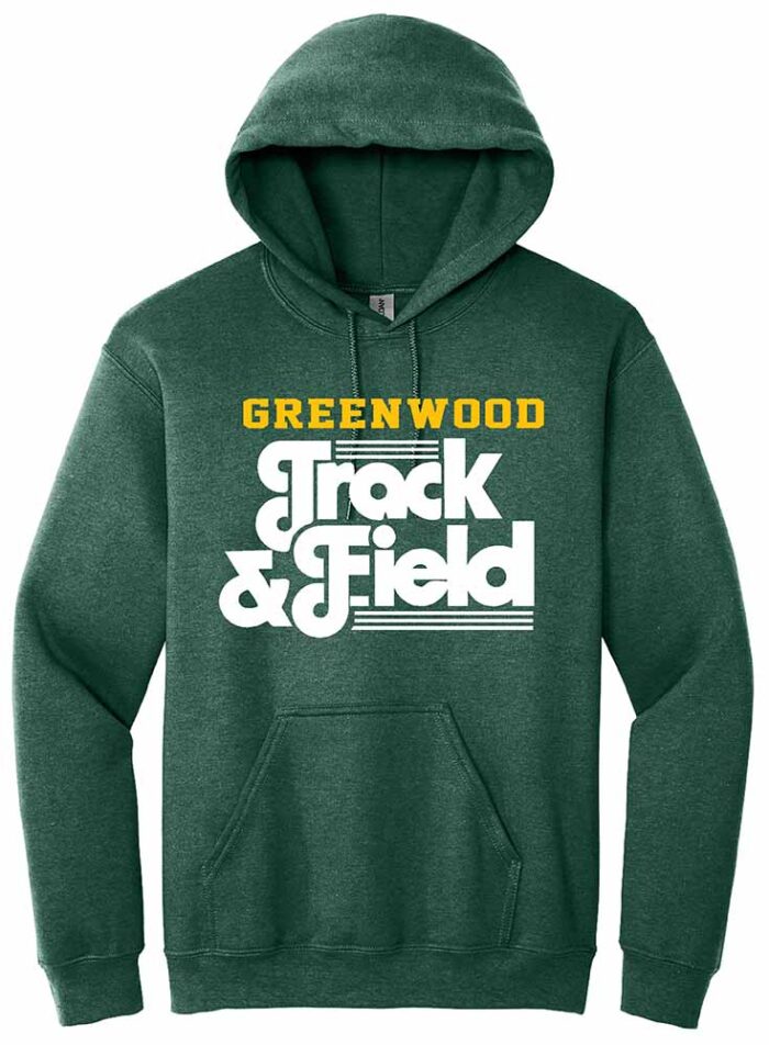 GHS Track and Field Gildan Hoodie Heather Dark Green