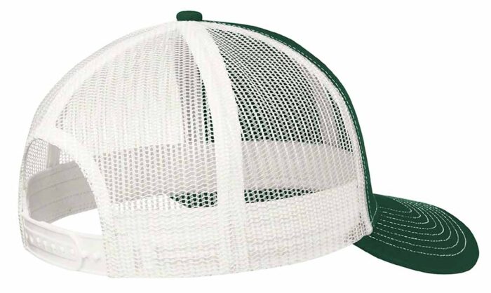 Port Authority® Snapback Trucker Cap Dark Green on White - Image 2